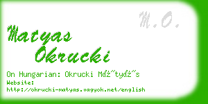 matyas okrucki business card